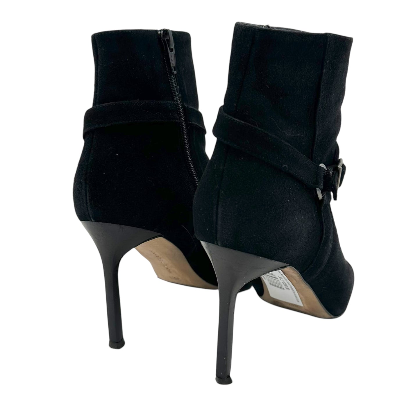 Manolo Blahnik Black Suede Pointed Toe Ankle Boots