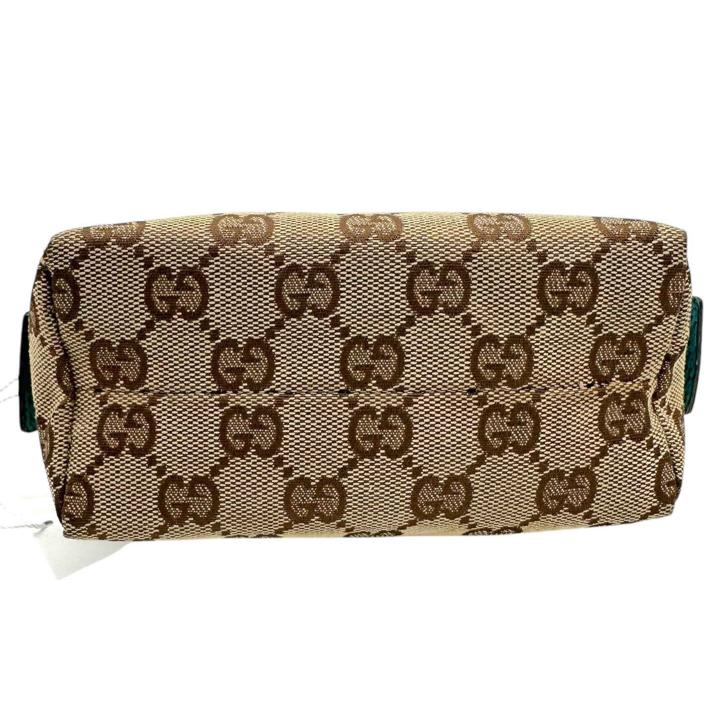 Gucci Teal & Tan Monogram Mini Cosmetic Bag