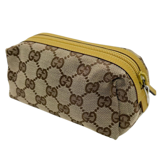 Gucci Tan Monogram Mini Cosmetic Bag