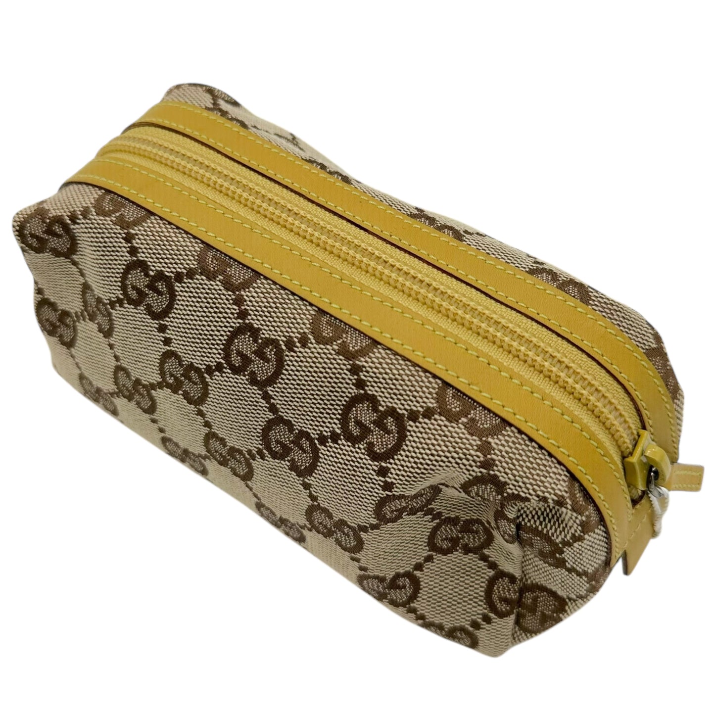 Gucci Tan Monogram Mini Cosmetic Bag