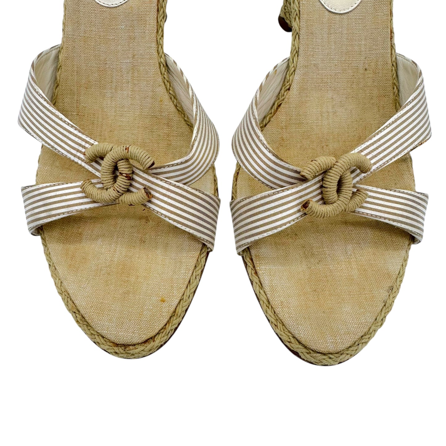 Chanel Espradrille Wedge Sandal Heels