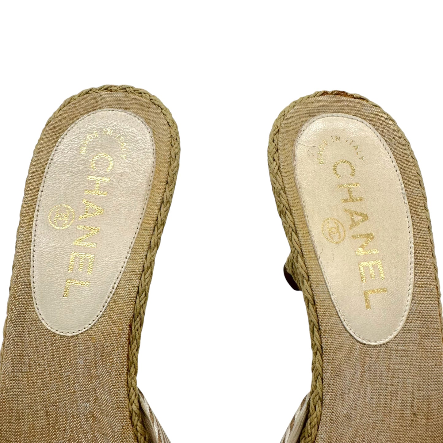 Chanel Espradrille Wedge Sandal Heels