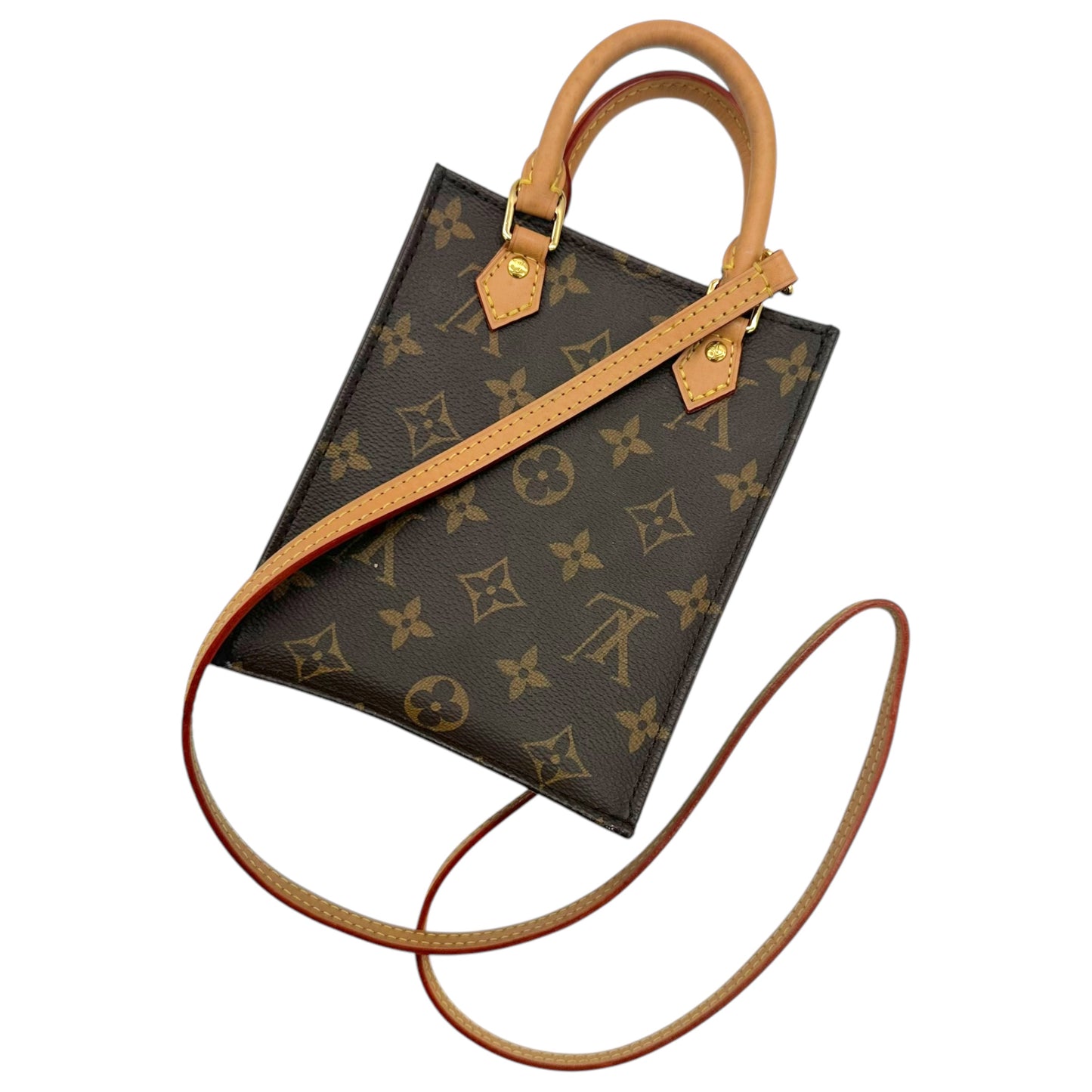 Louis Vuitton Monogram Petit Sac Plat Crossbody Mini Bag