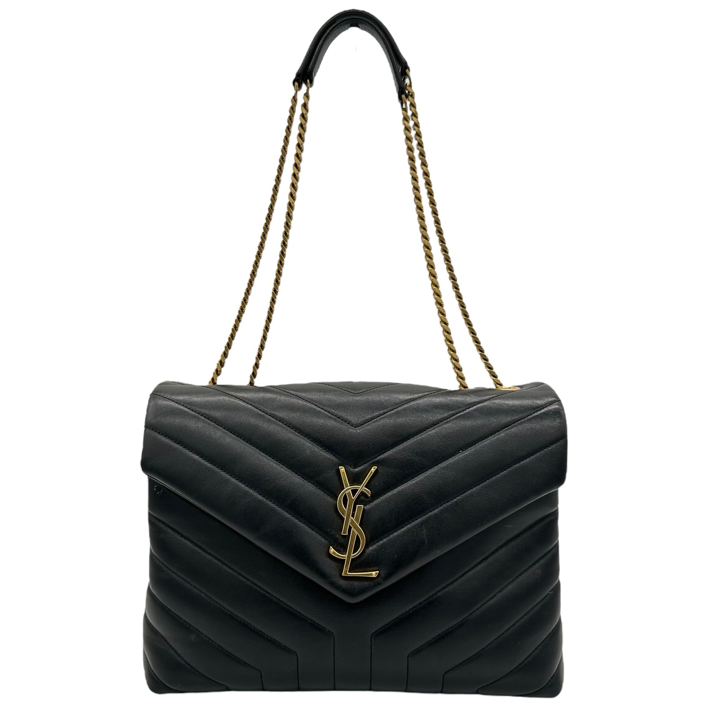 Saint Laurent Paris Black Quilted Leather Loulou Bag