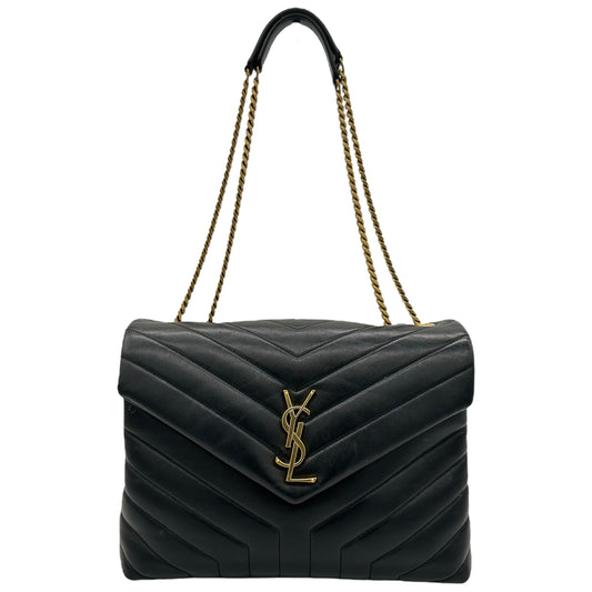 Saint Laurent Paris Black Quilted Leather Loulou Bag