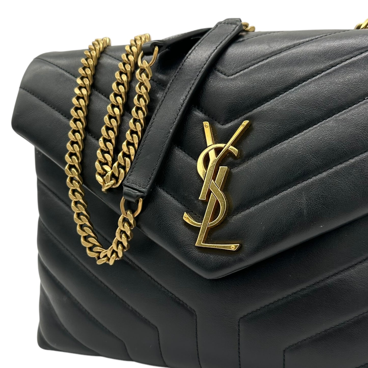 Saint Laurent Paris Black Quilted Leather Loulou Bag