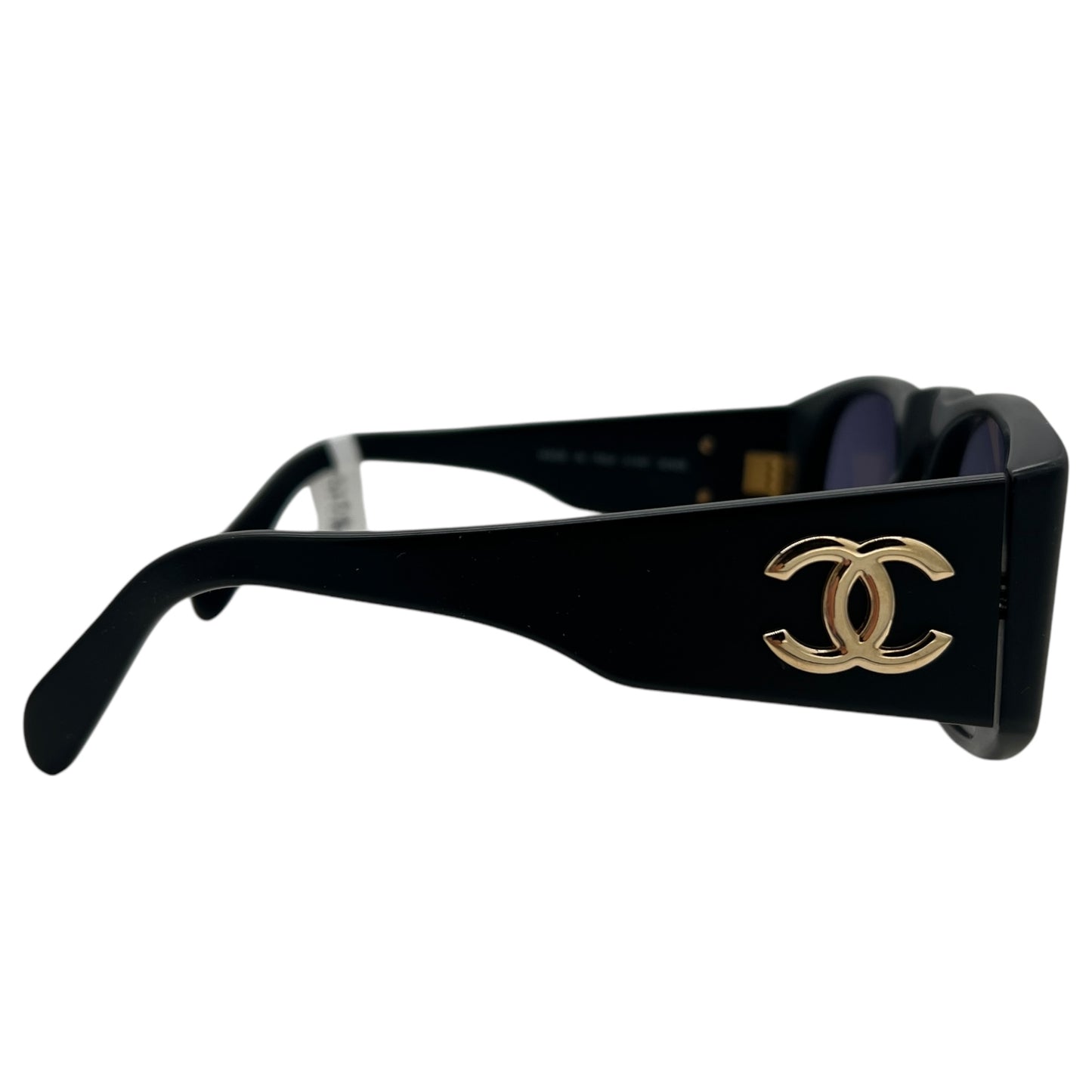 Chanel 90's 90405 Matte Black & Gold Sunglasses