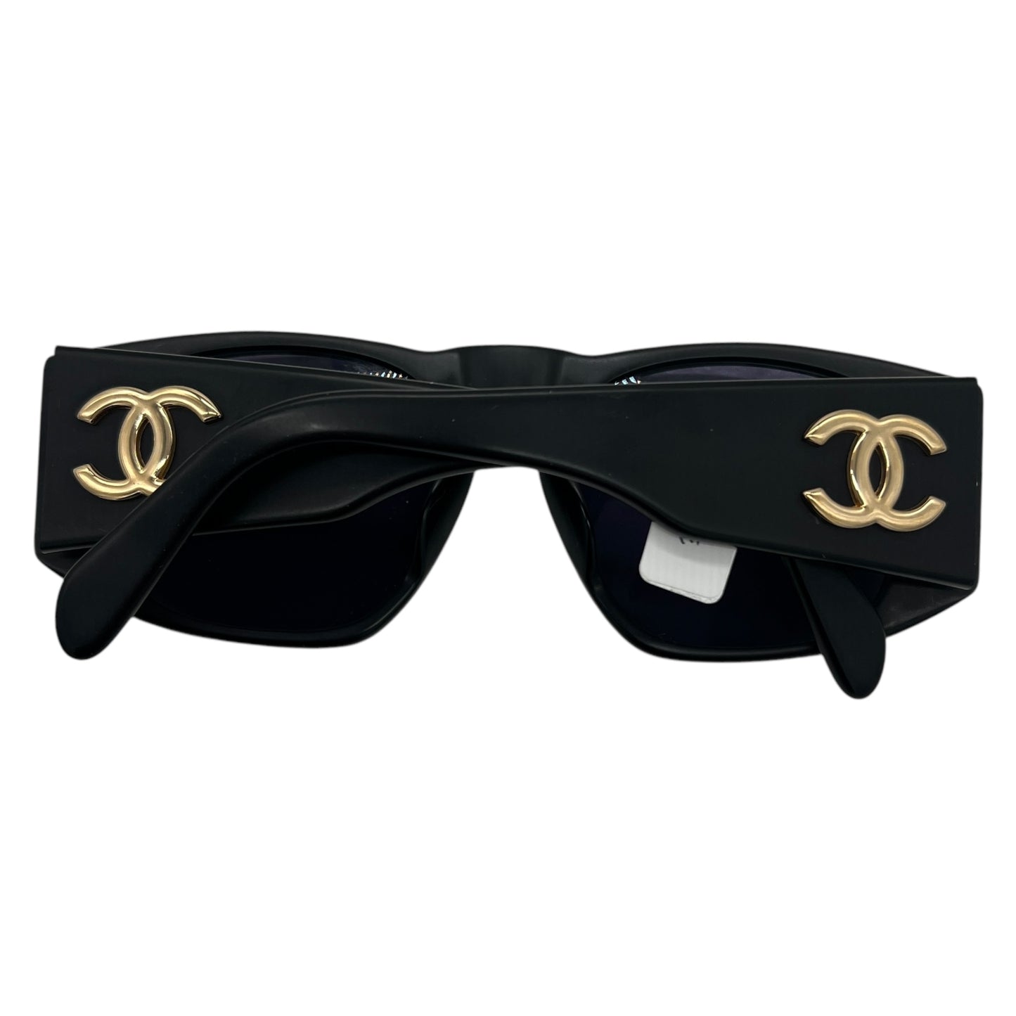 Chanel 90's 90405 Matte Black & Gold Sunglasses