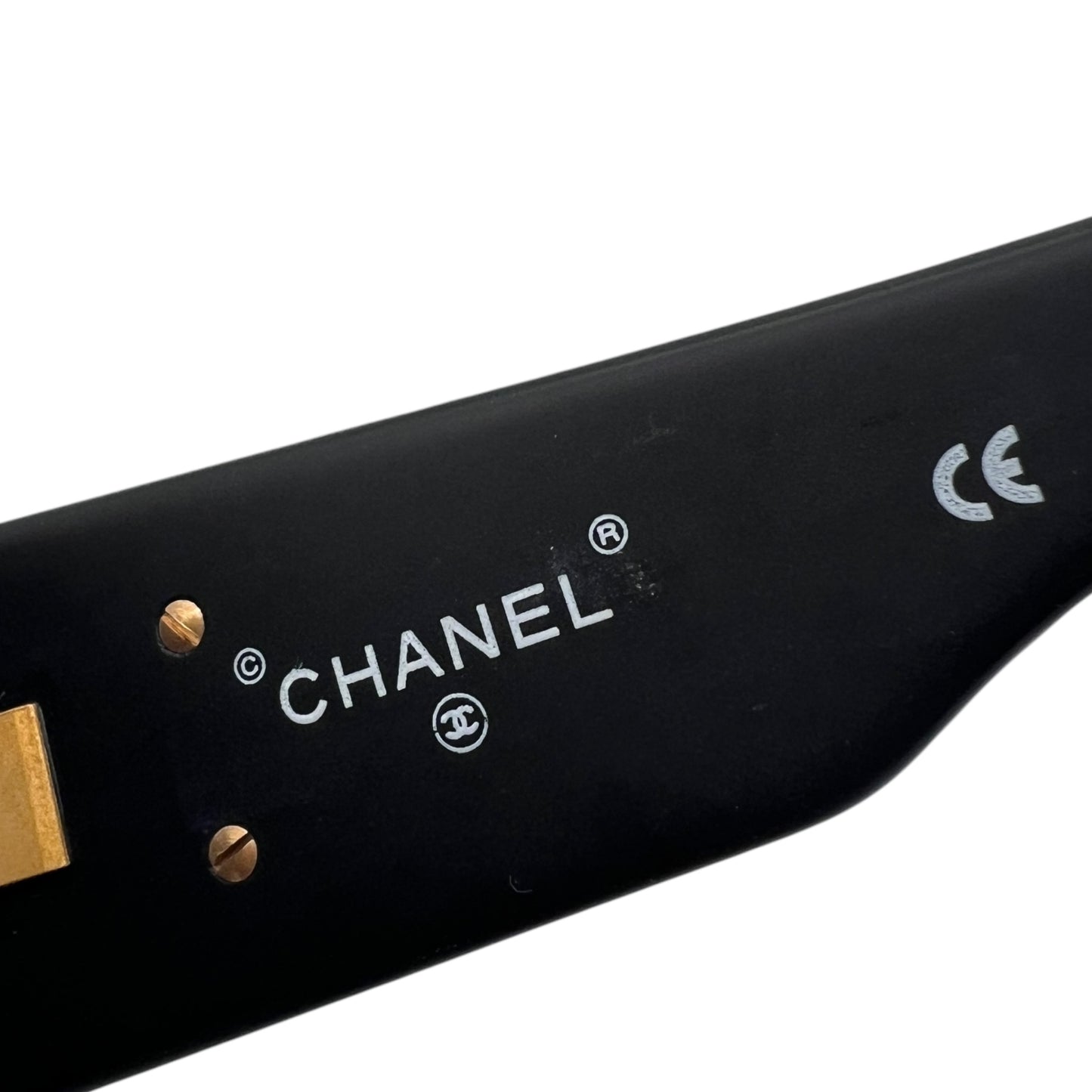 Chanel 90's 90405 Matte Black & Gold Sunglasses