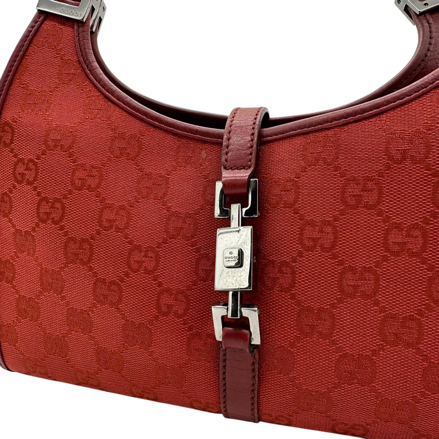 Gucci Red Monogram Canvas Mini Jackie Bag