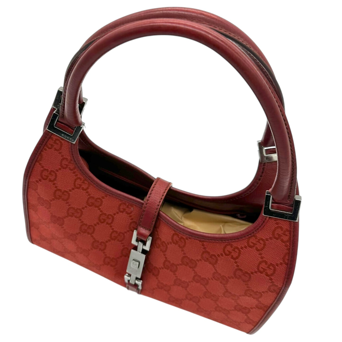 Gucci Red Monogram Canvas Mini Jackie Bag