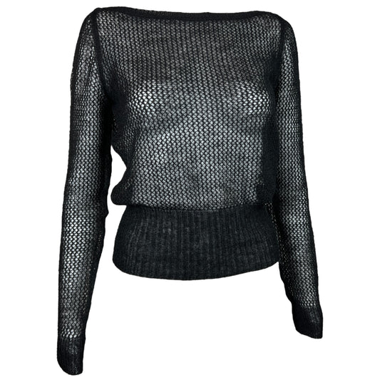 Gucci Black Open Knit Cropped Sweater