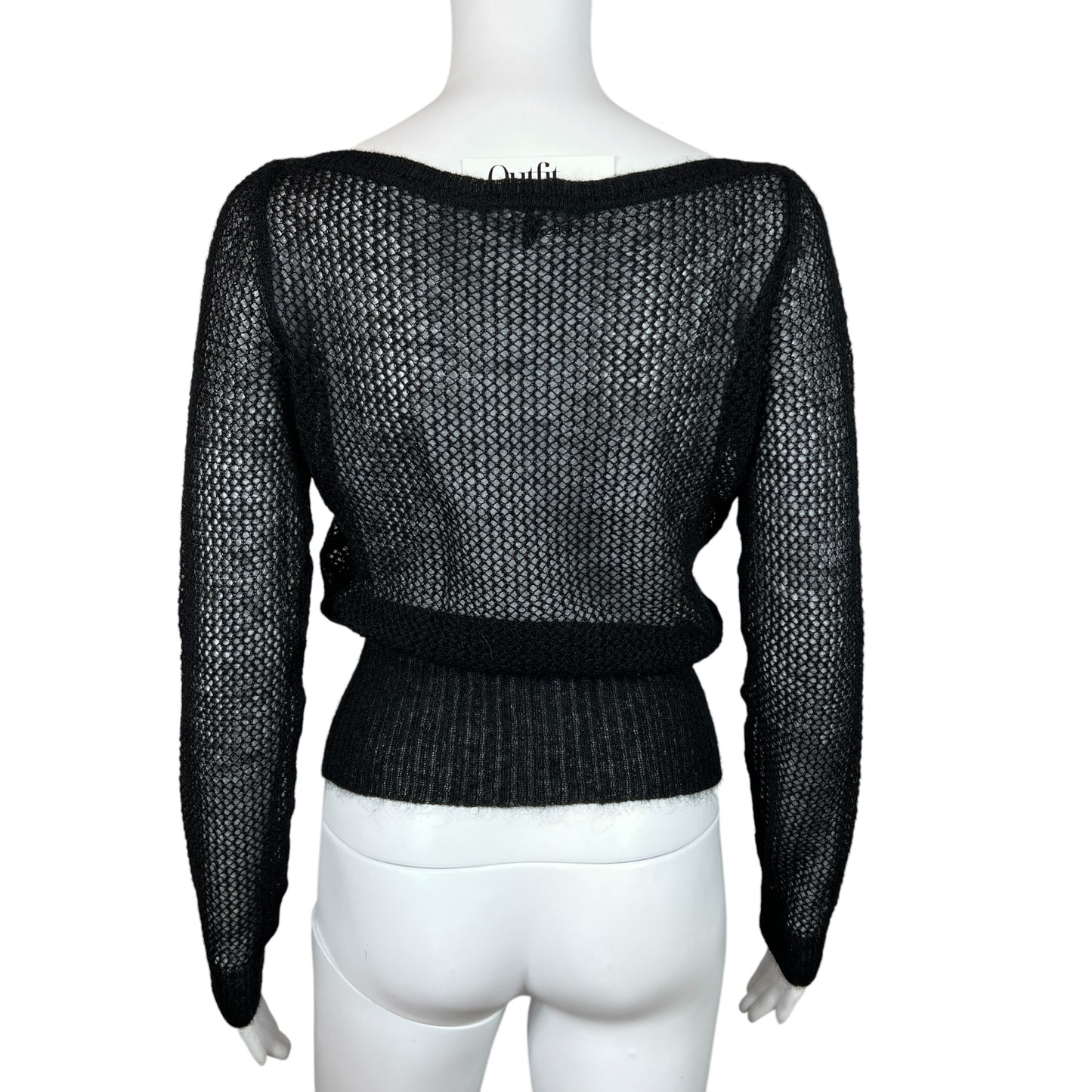 Gucci Black Open Knit Cropped Sweater