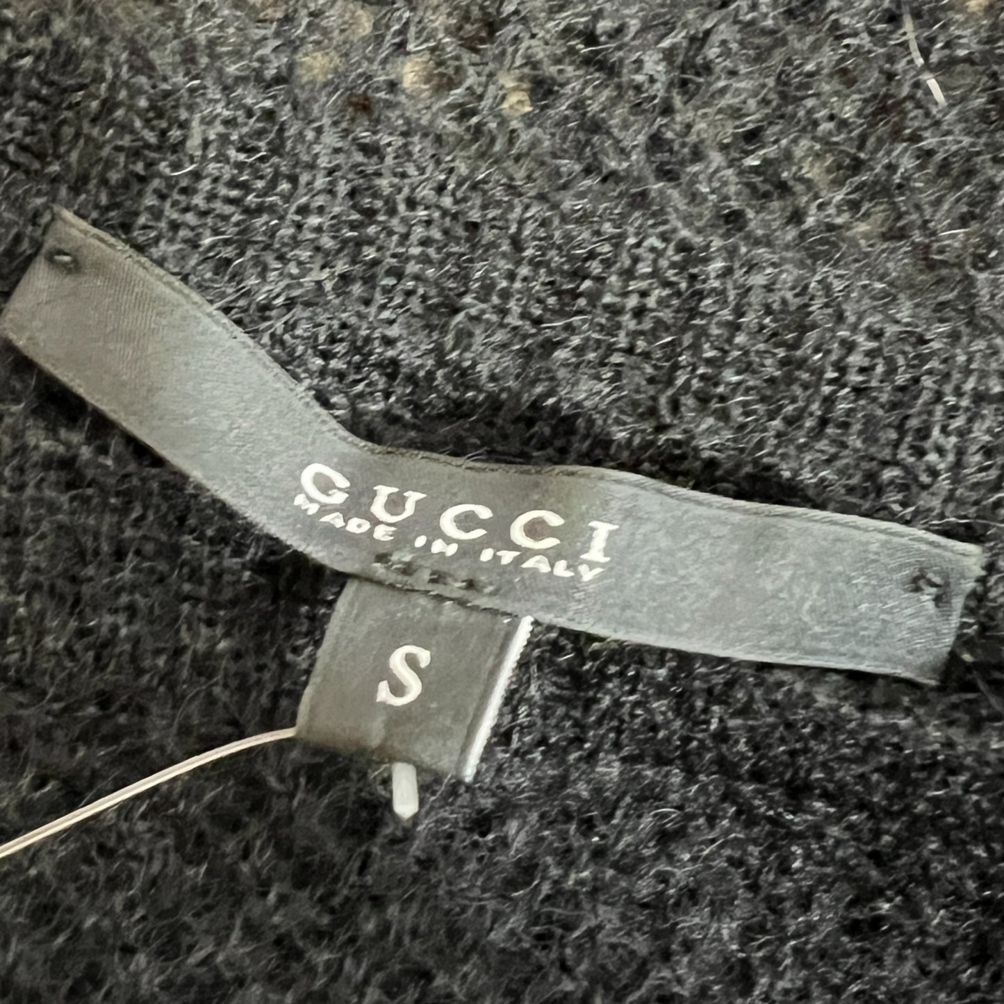 Gucci Black Open Knit Cropped Sweater