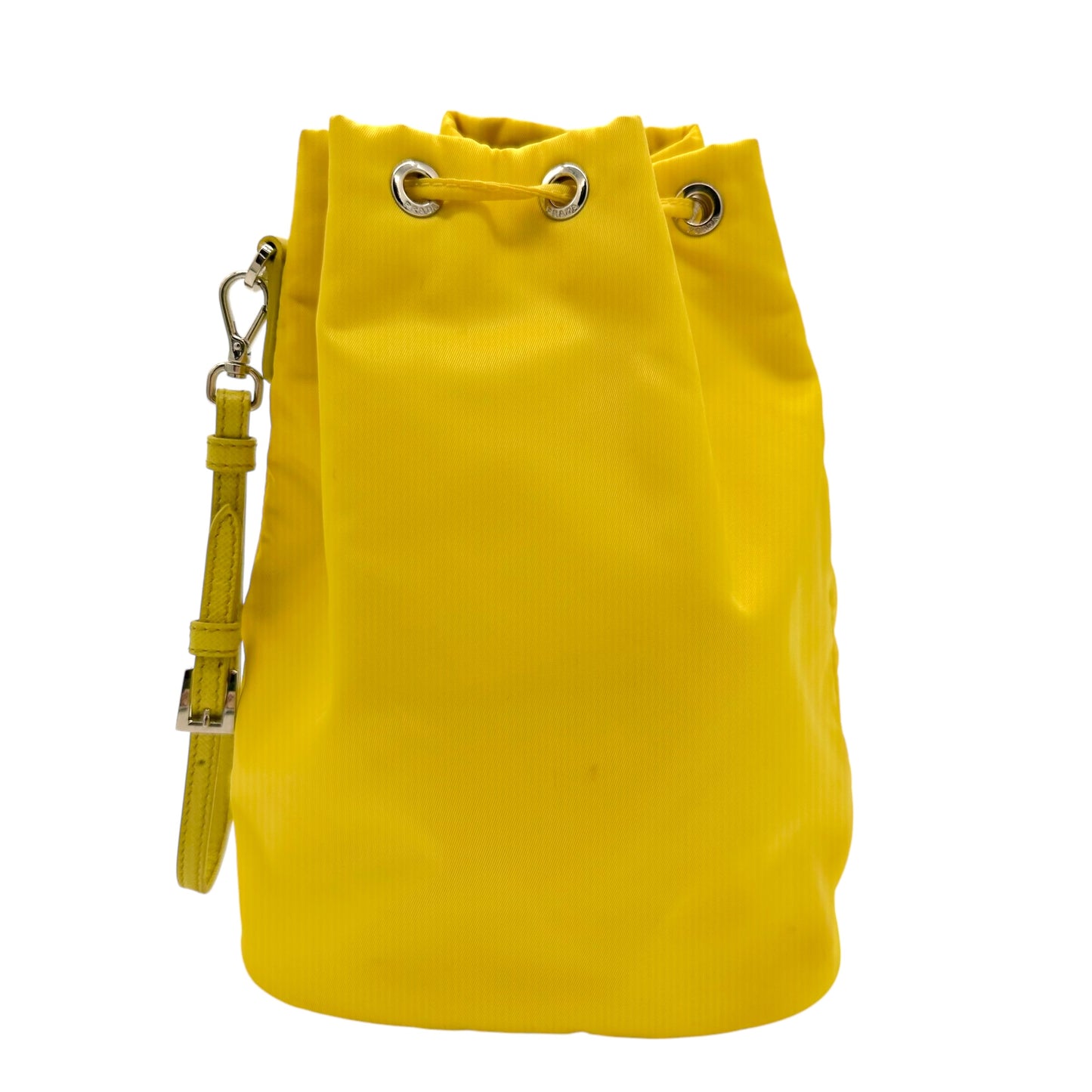 Prada Yellow Re-Nylon Bucket Clutch Bag