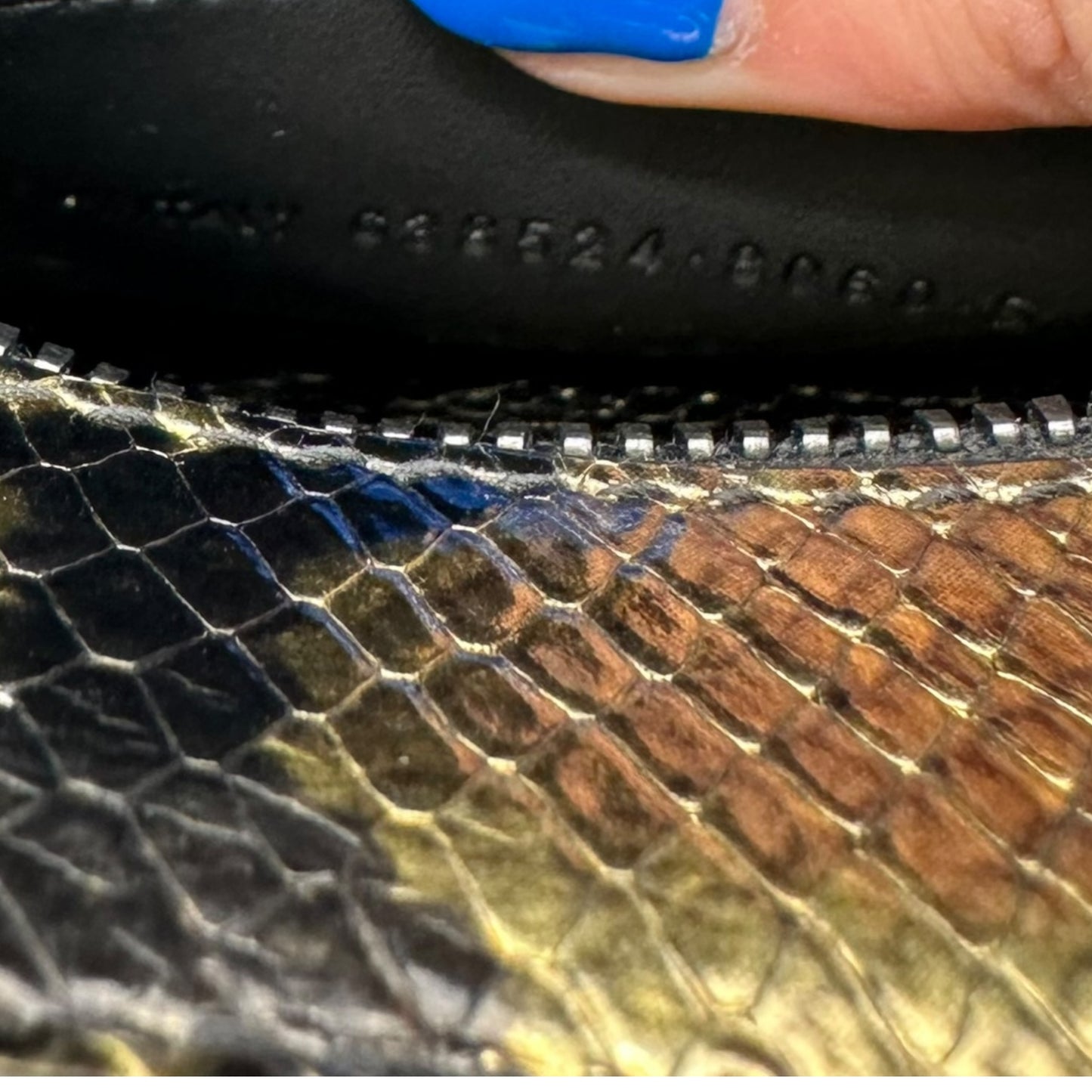 Balenciaga Gold & Black Snake Print Neo Mini City Bag