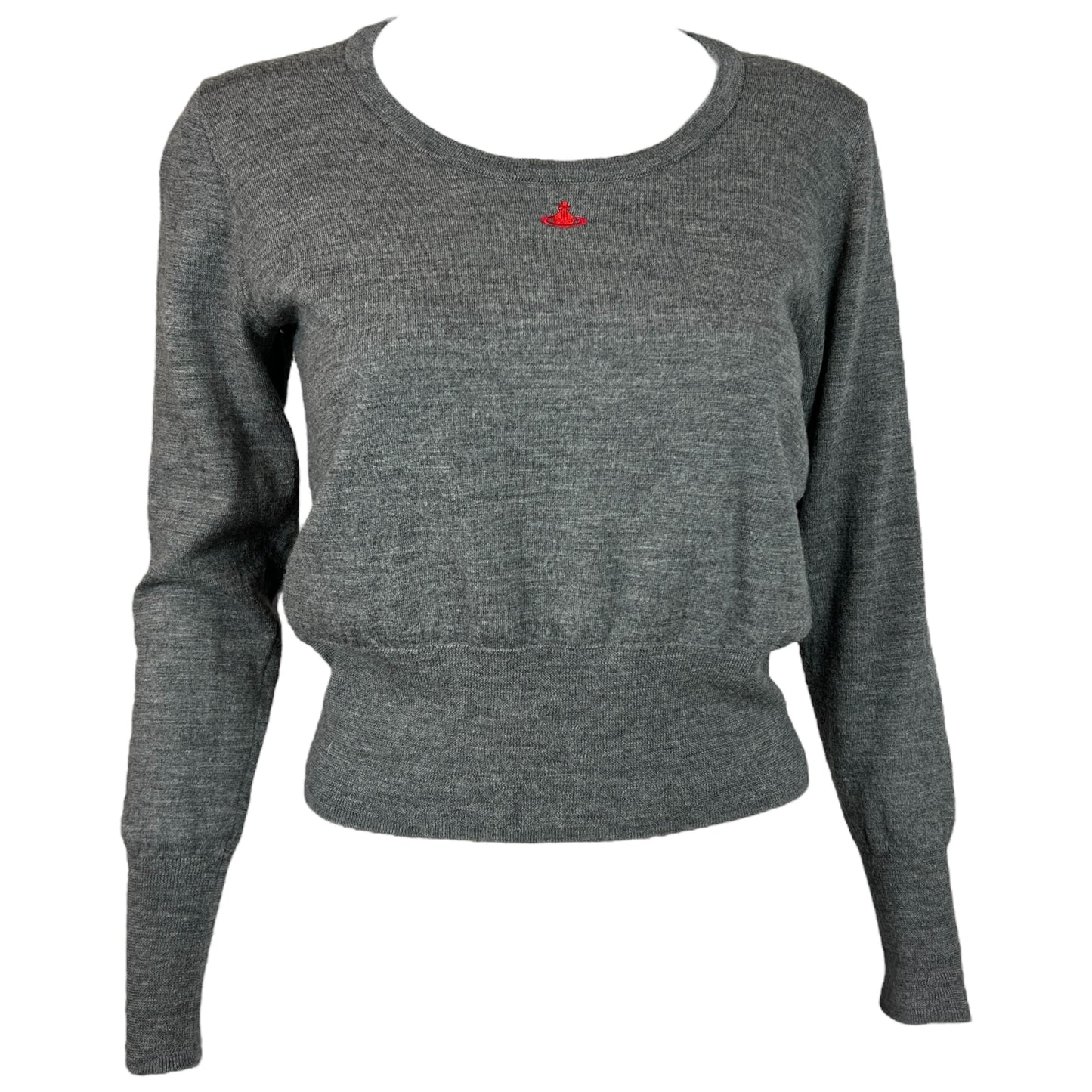 Vivienne Westwood Red Label Gray Logo Crop Sweater