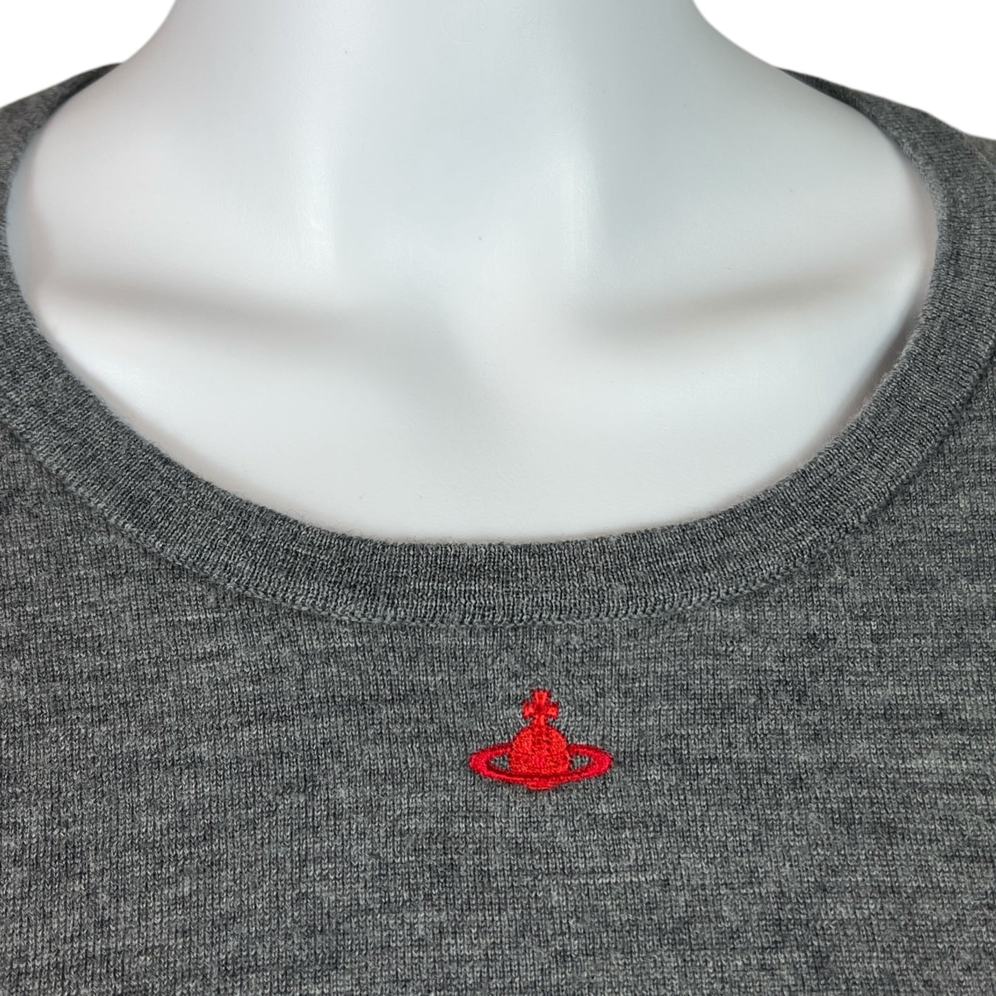 Vivienne Westwood Red Label Gray Logo Crop Sweater