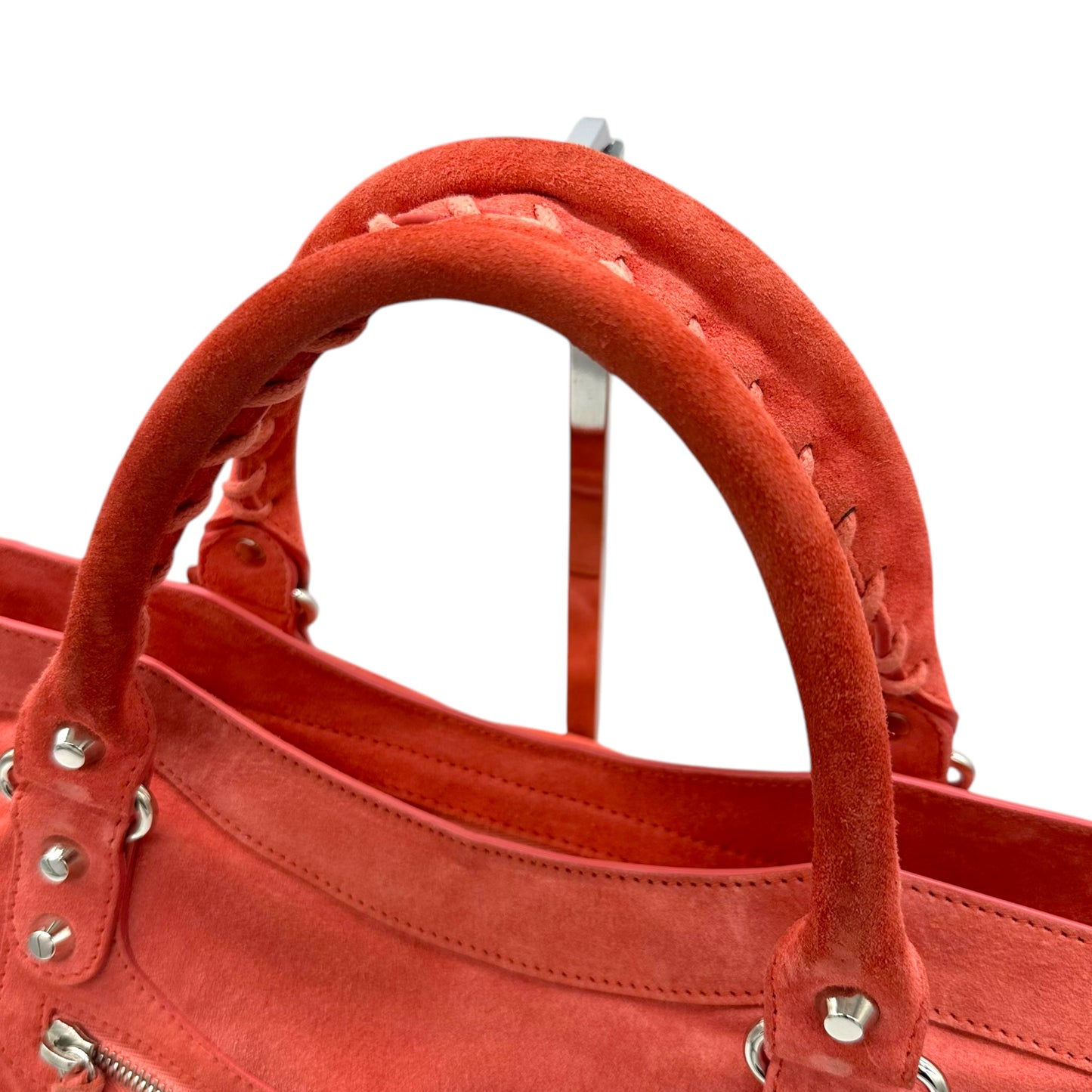 Balenciaga Coral Pink Suede City Bag