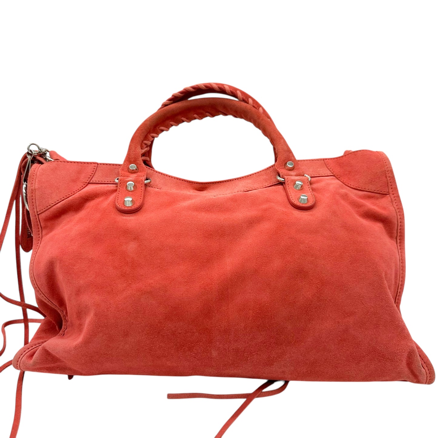 Balenciaga Coral Pink Suede City Bag