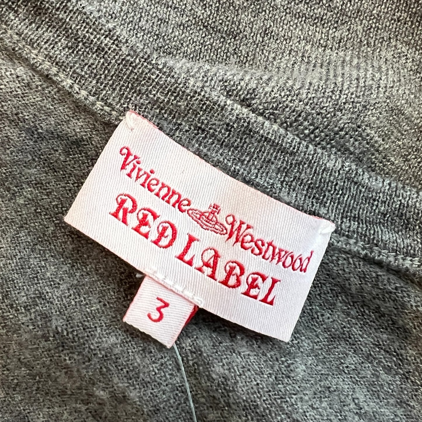 Vivienne Westwood Red Label Gray Logo Crop Sweater