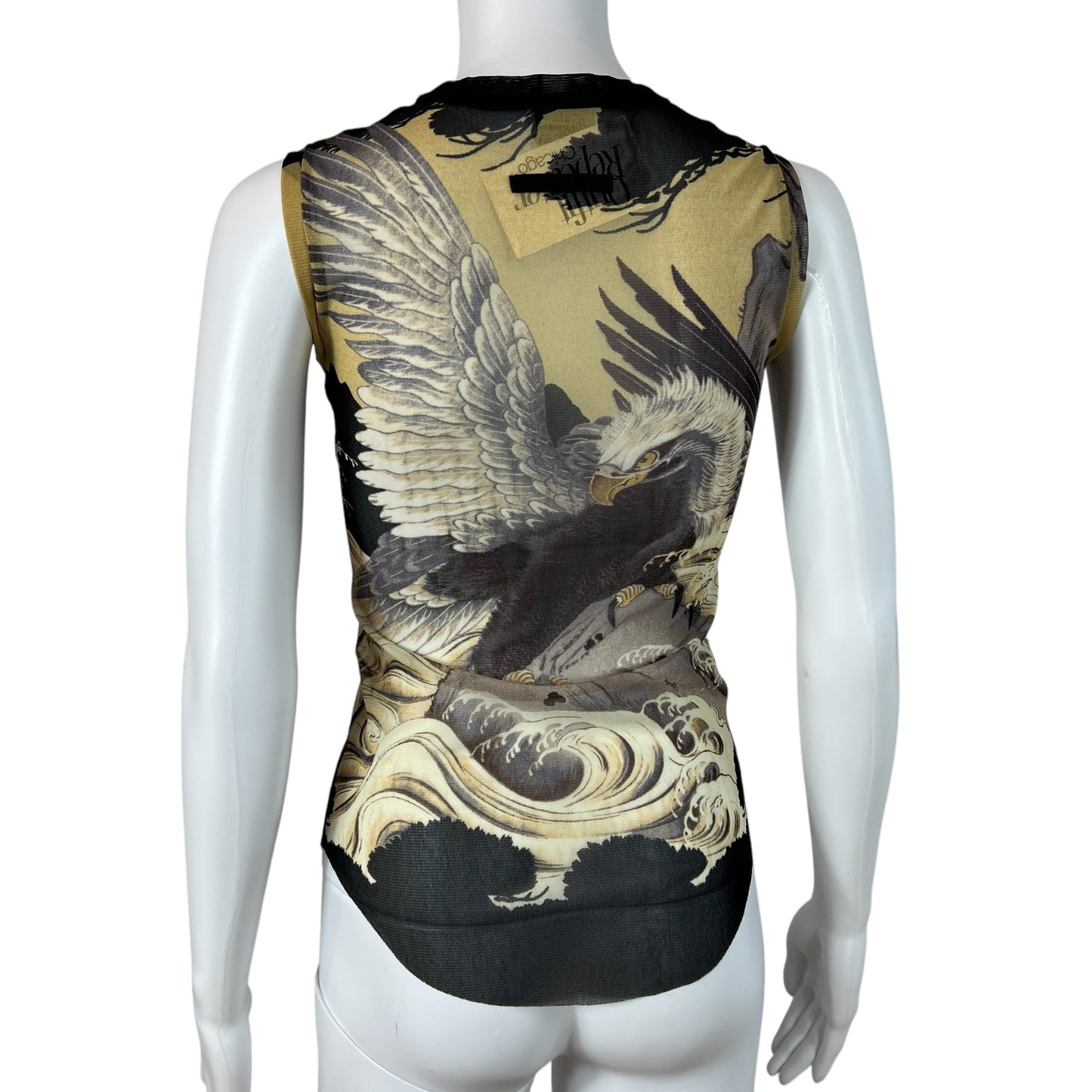 Jean Paul Gaultier Eagle Print Mesh Tank Top