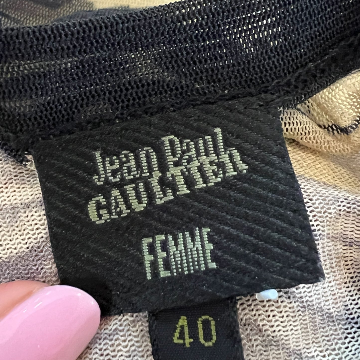 Jean Paul Gaultier Eagle Print Mesh Tank Top