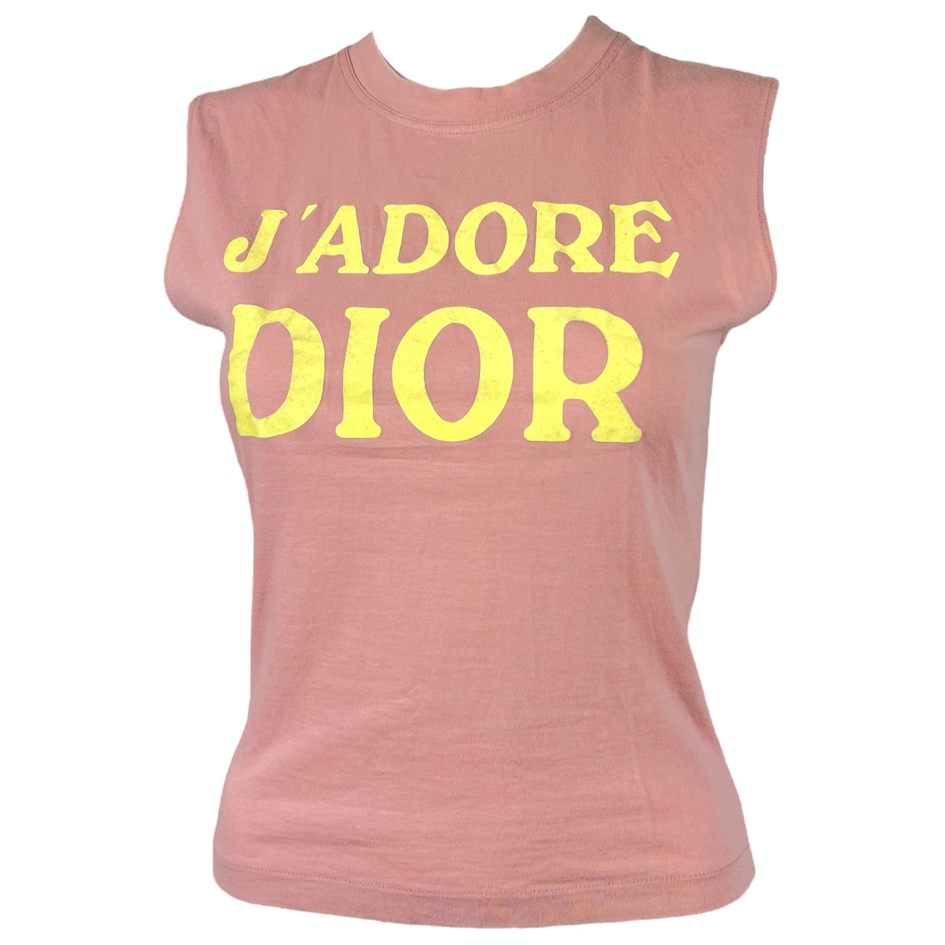 Christian Dior S/S 2002 Pink & Yellow J'Adore Dior Tank Top - Outfit Repeater