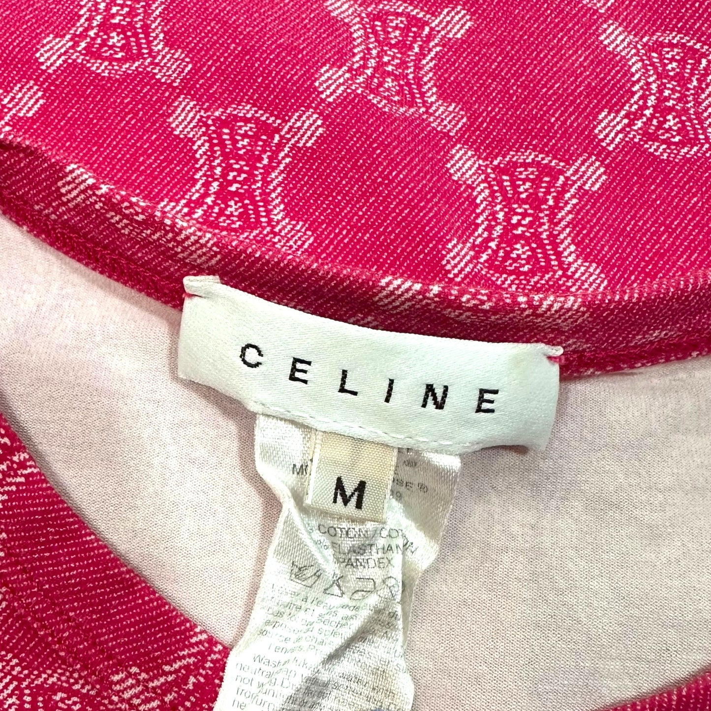 Celine Pink Triomphe Logo Tank Top