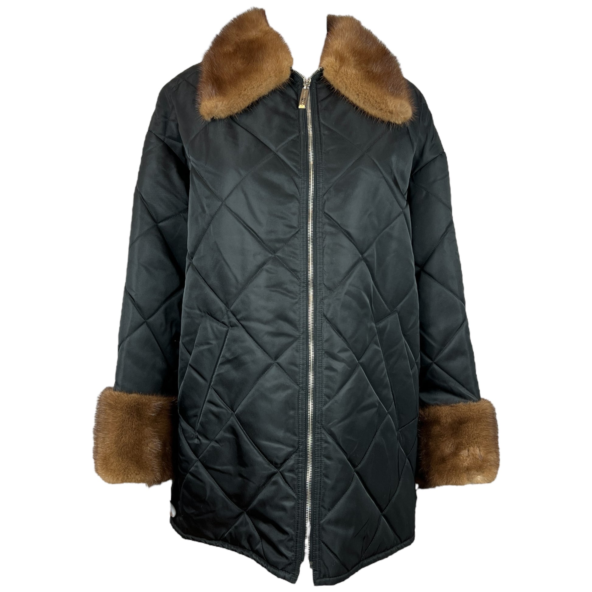 Dolce & Gabbana 90's Mink Fur Trim Quilted Jacket - Outfit Repeater