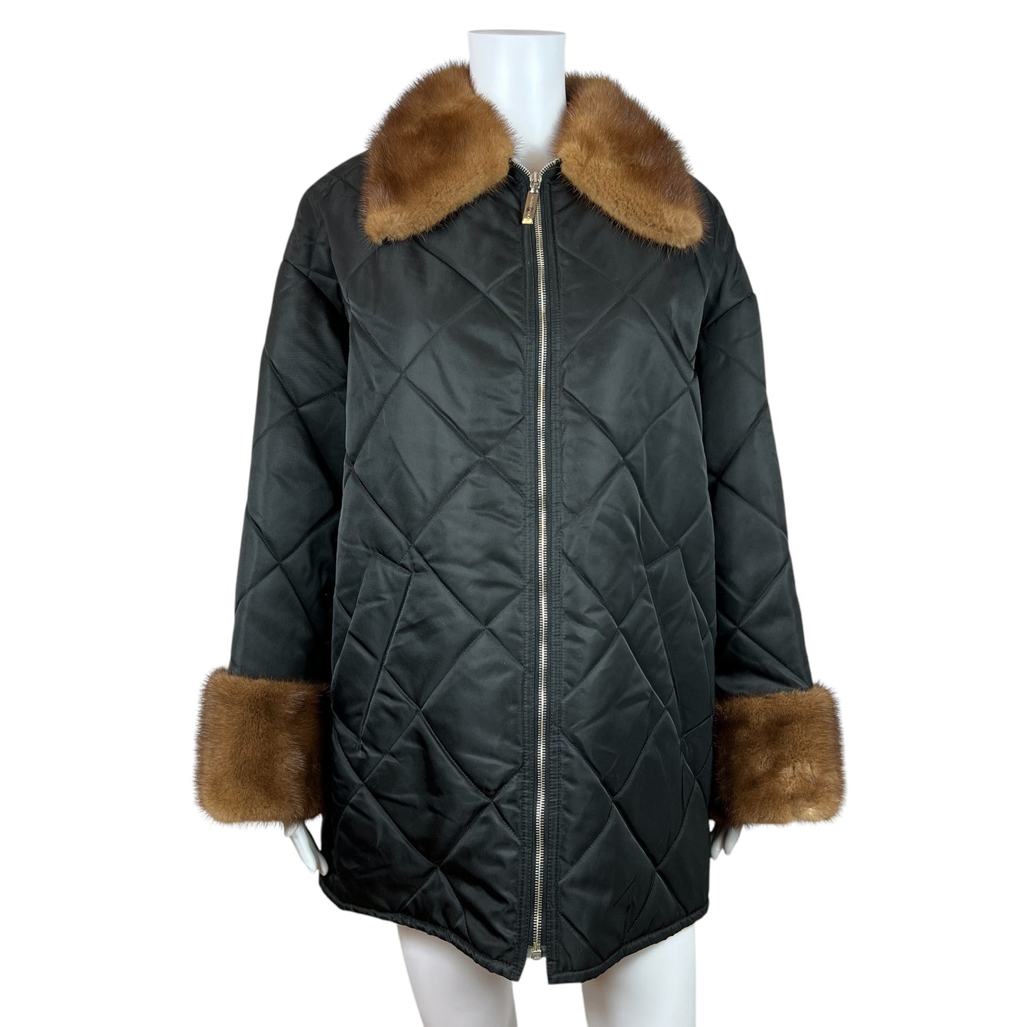 Dolce & Gabbana 90's Mink Fur Trim Quilted Jacket - Outfit Repeater