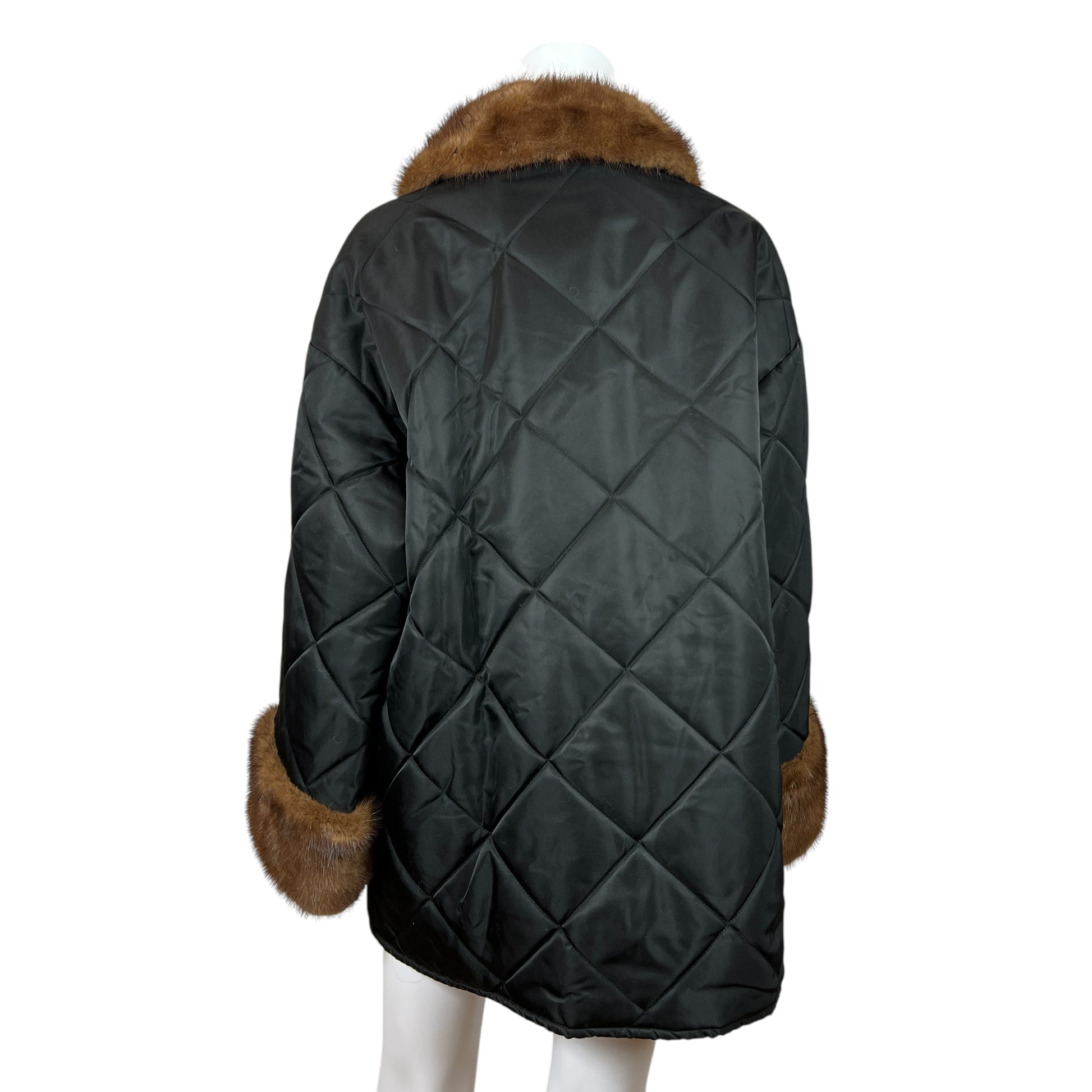 Dolce & Gabbana 90's Mink Fur Trim Quilted Jacket - Outfit Repeater