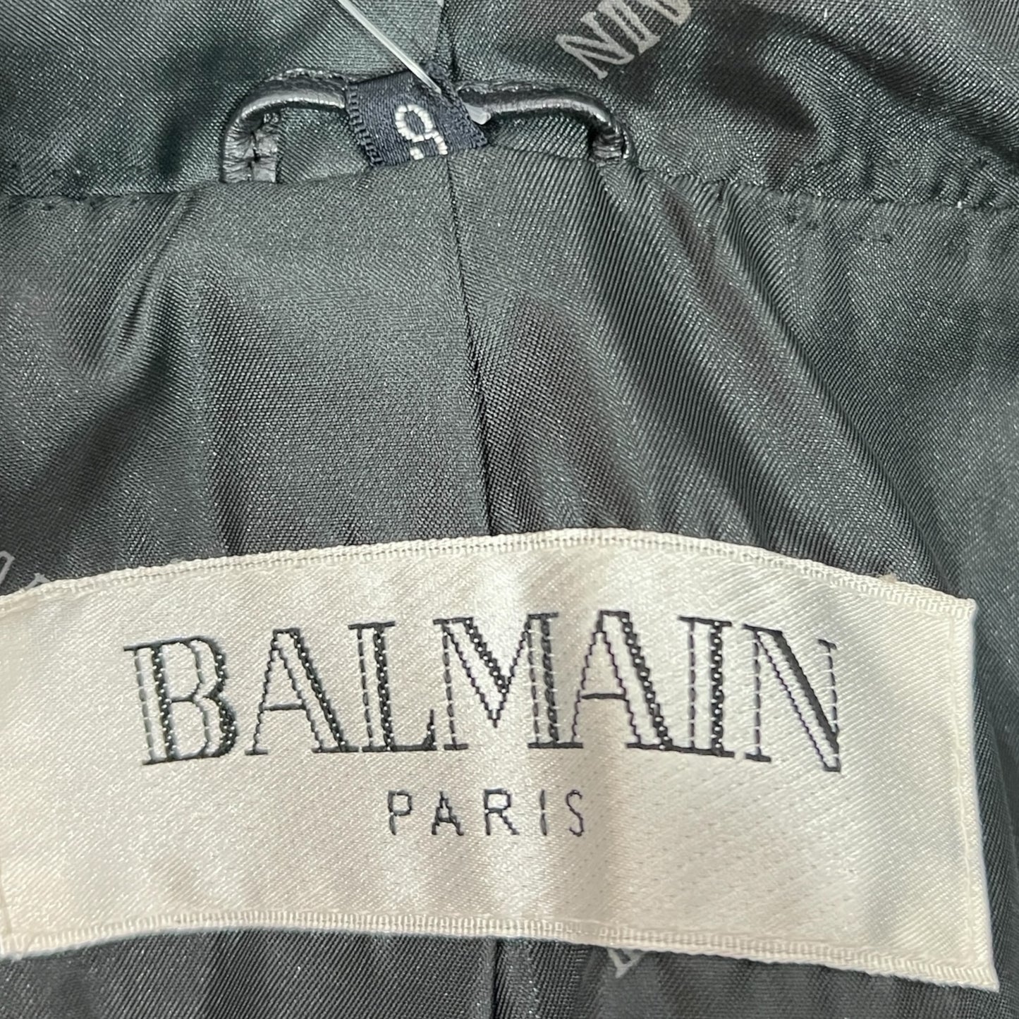 Balmain Black Leather Longline Coat With Fur Trim