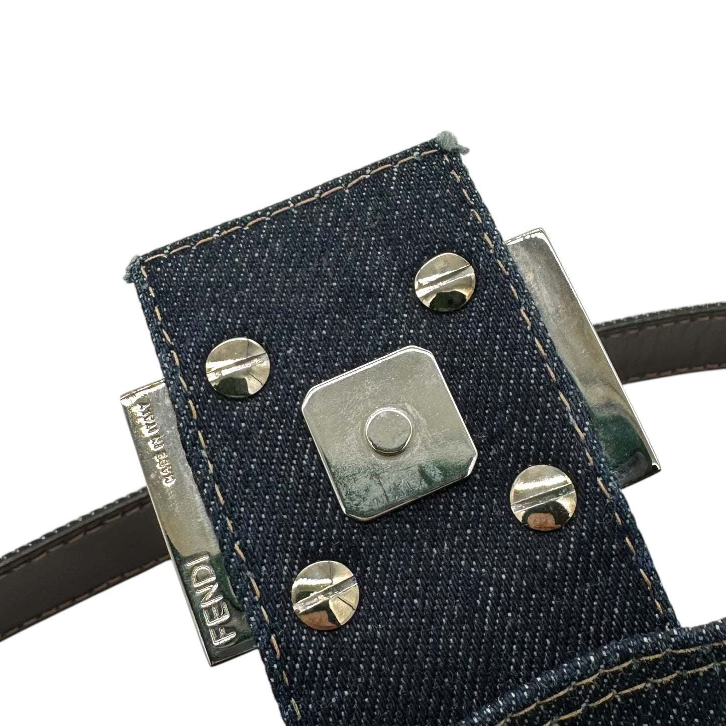 Fendi Raffia Floral Embroidered Denim Baguette Bag - Outfit Repeater