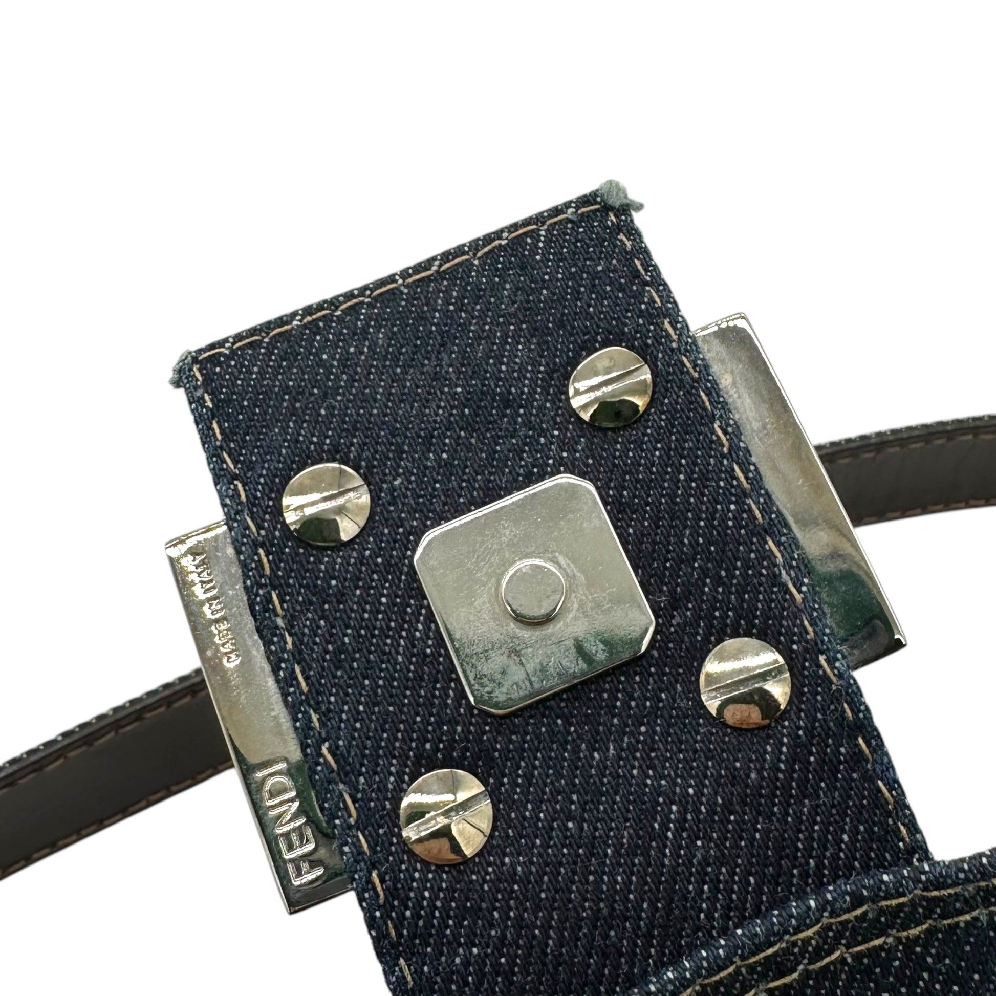 Fendi Raffia Floral Embroidered Denim Baguette Bag - Outfit Repeater