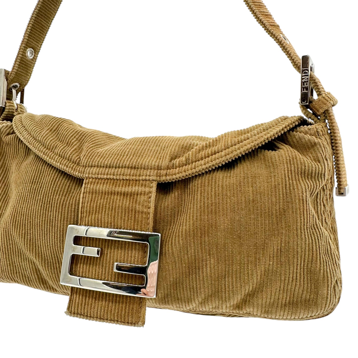 Fendi Brown Corduroy Baguette Bag - Outfit Repeater