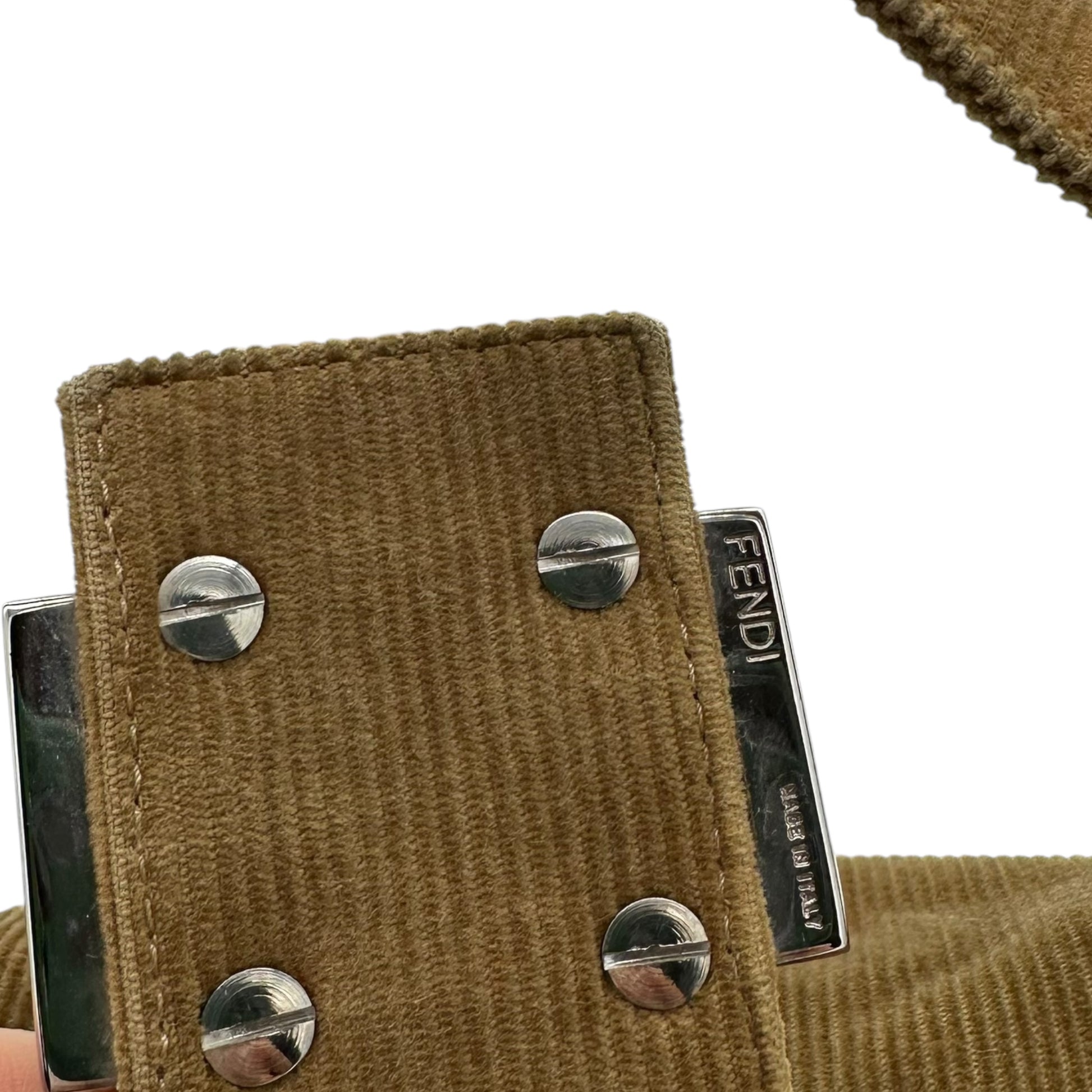 Fendi Brown Corduroy Baguette Bag - Outfit Repeater