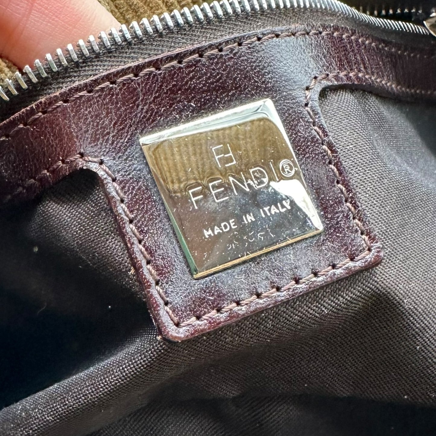 Fendi Brown Corduroy Baguette Bag - Outfit Repeater