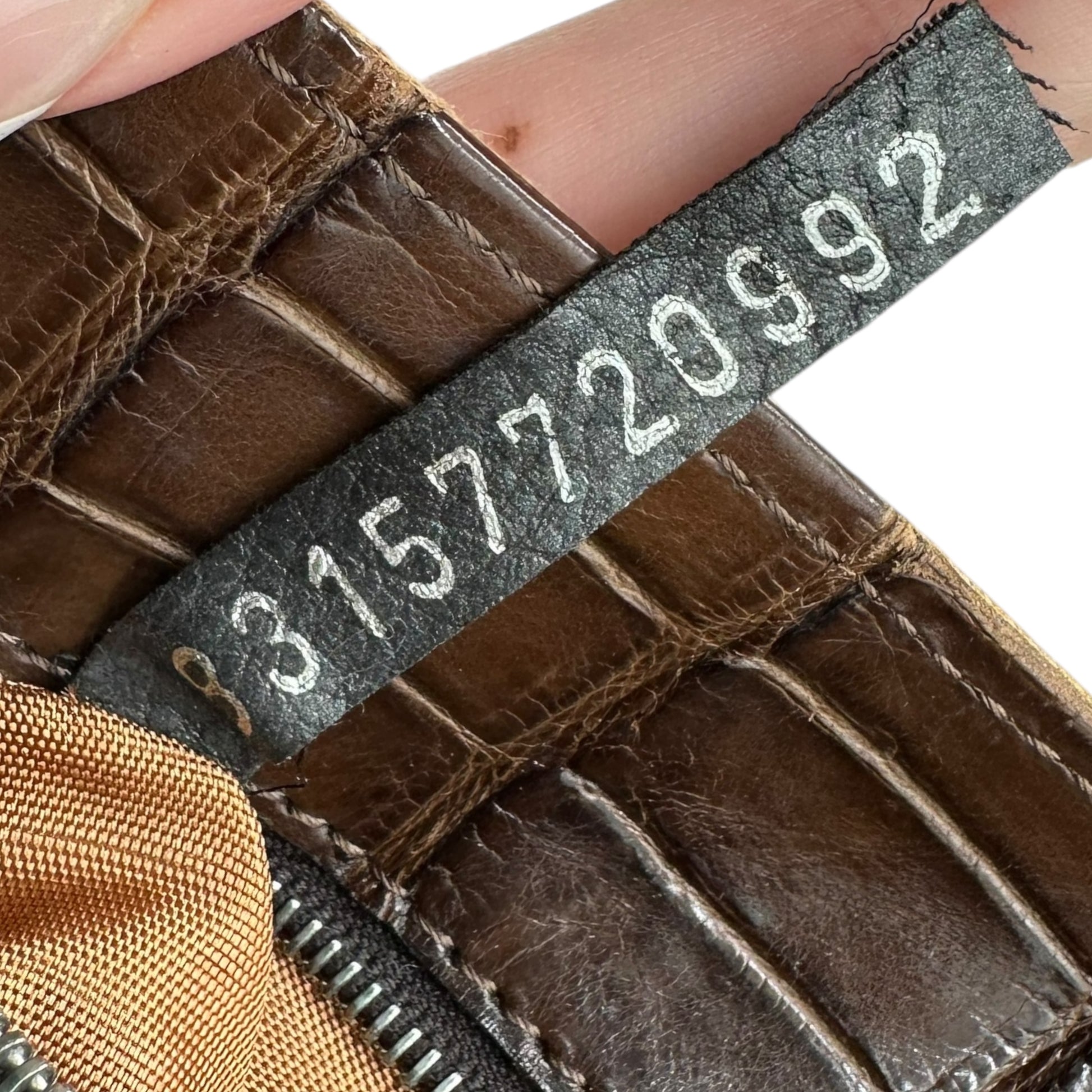 Fendi Tan Woven Cotton & Croc Trim Baguette Bag - Outfit Repeater