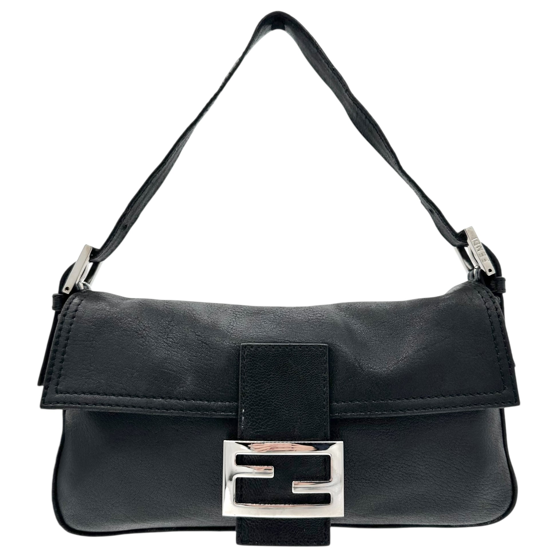 Fendi Black Leather Baguette Bag - Outfit Repeater