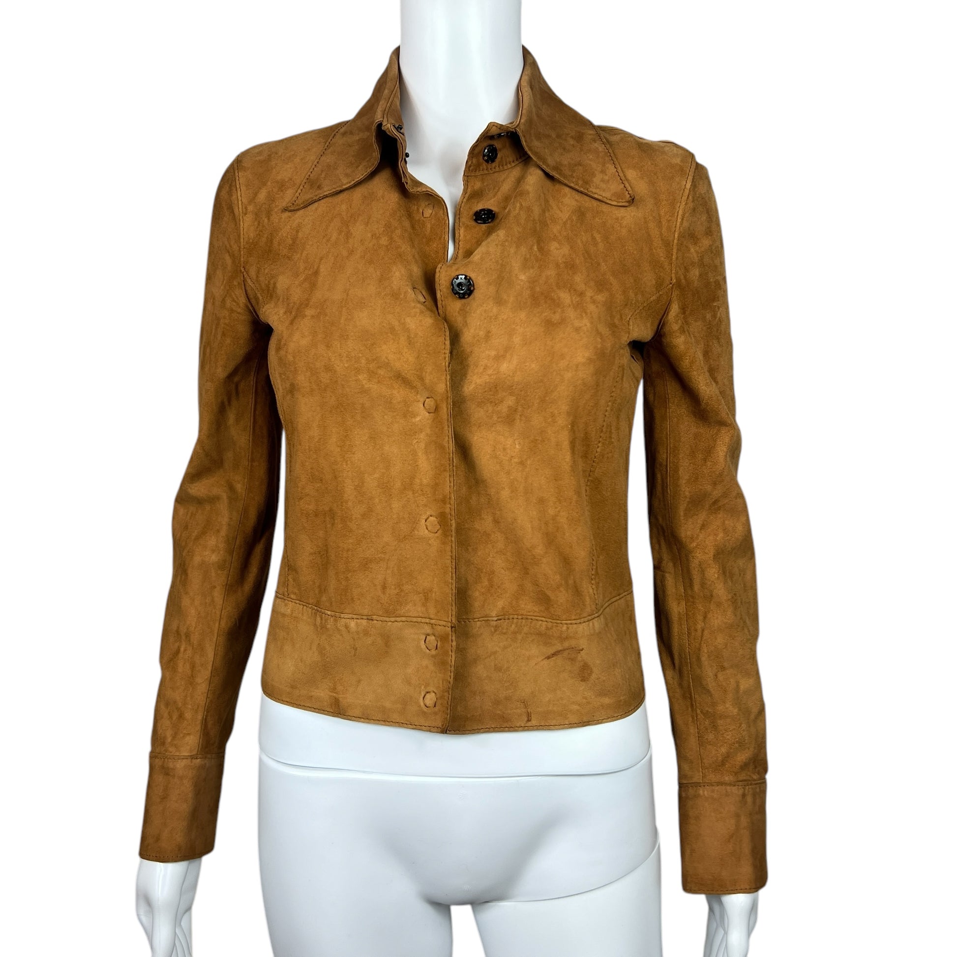 Dolce & Gabbana Tan Suede Cropped Jacket - Outfit Repeater