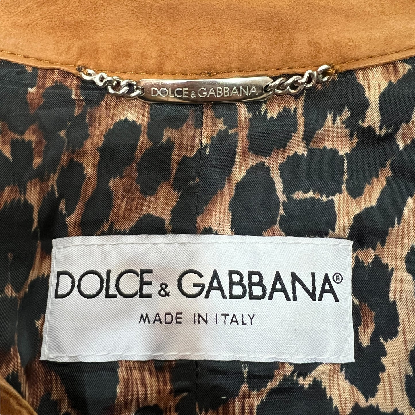 Dolce & Gabbana Tan Suede Cropped Jacket - Outfit Repeater