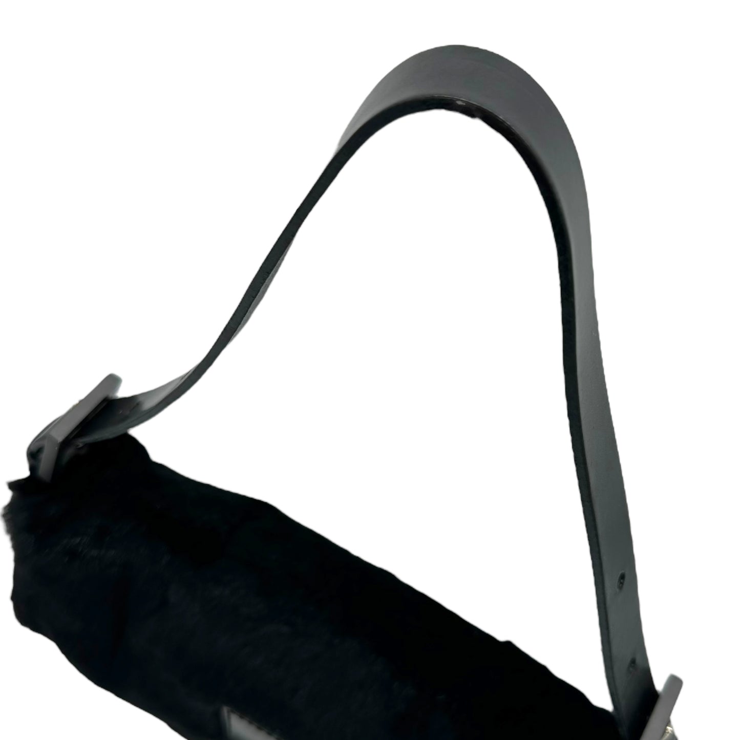 Fendi Black Rabbit Fur Baguette Bag - Outfit Repeater