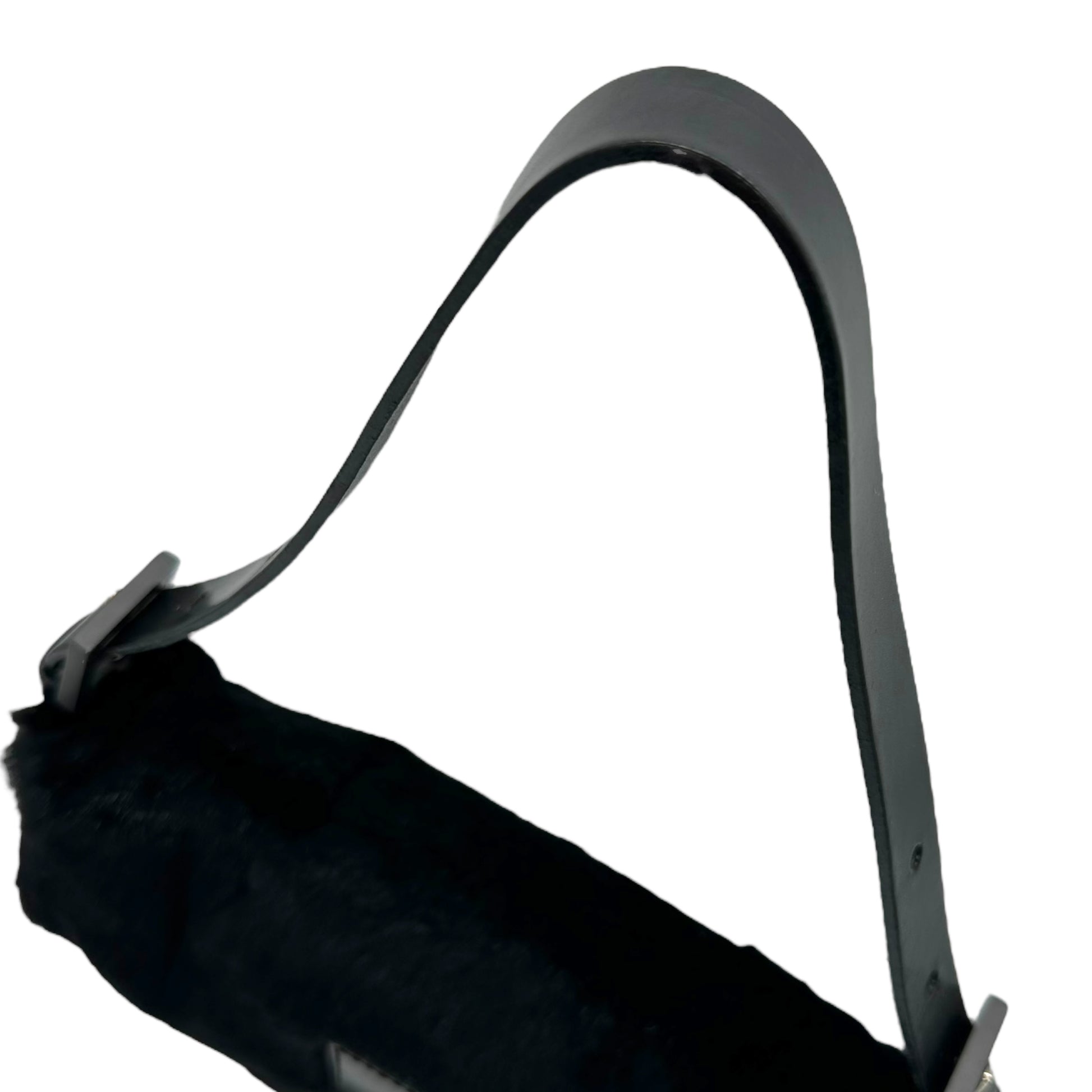 Fendi Black Rabbit Fur Baguette Bag - Outfit Repeater