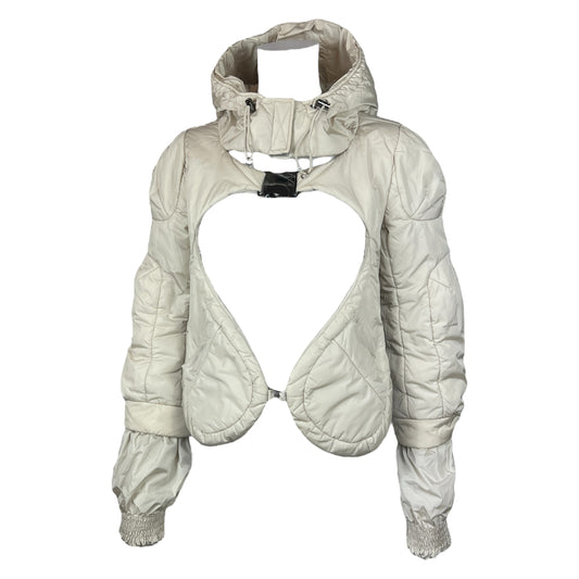 Celine Ivory Cutout Puffer Coat