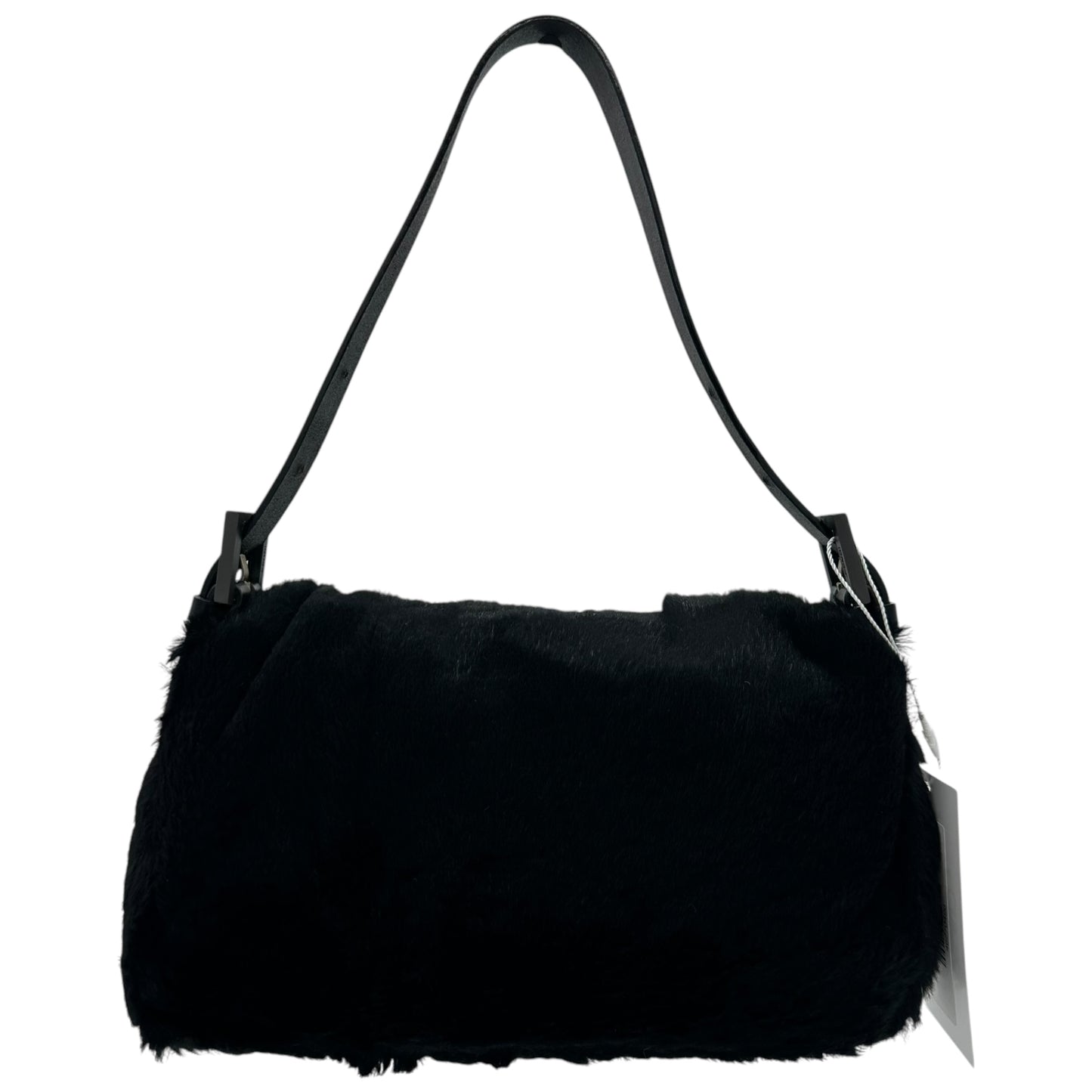 Fendi Black Rabbit Fur Baguette Bag - Outfit Repeater