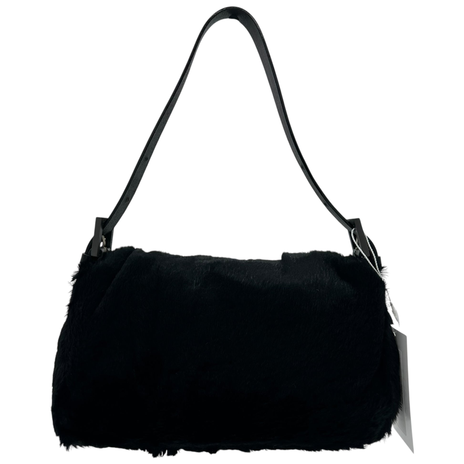 Fendi Black Rabbit Fur Baguette Bag - Outfit Repeater
