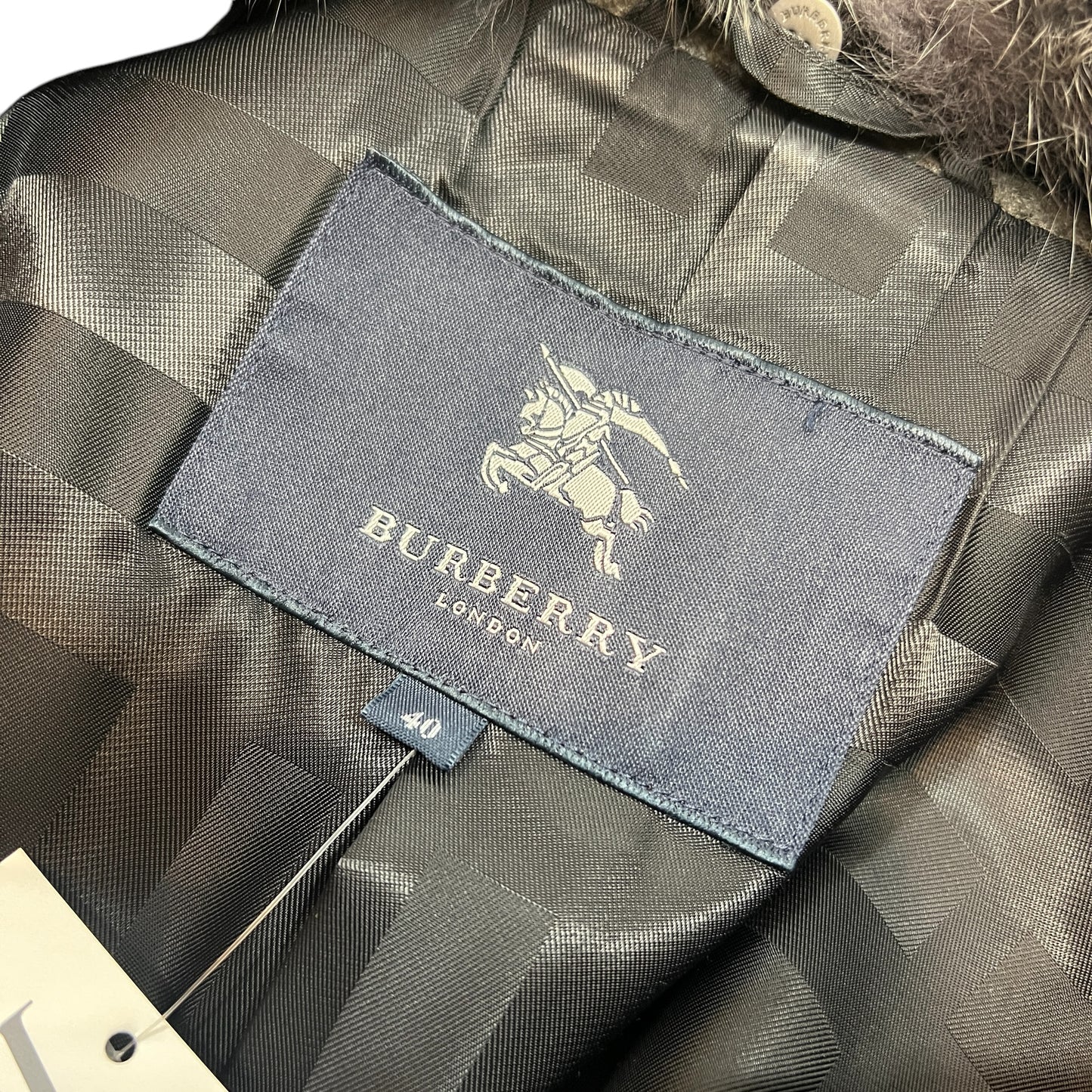 Burberry Gray Cashmere Fur Trim Trench Coat