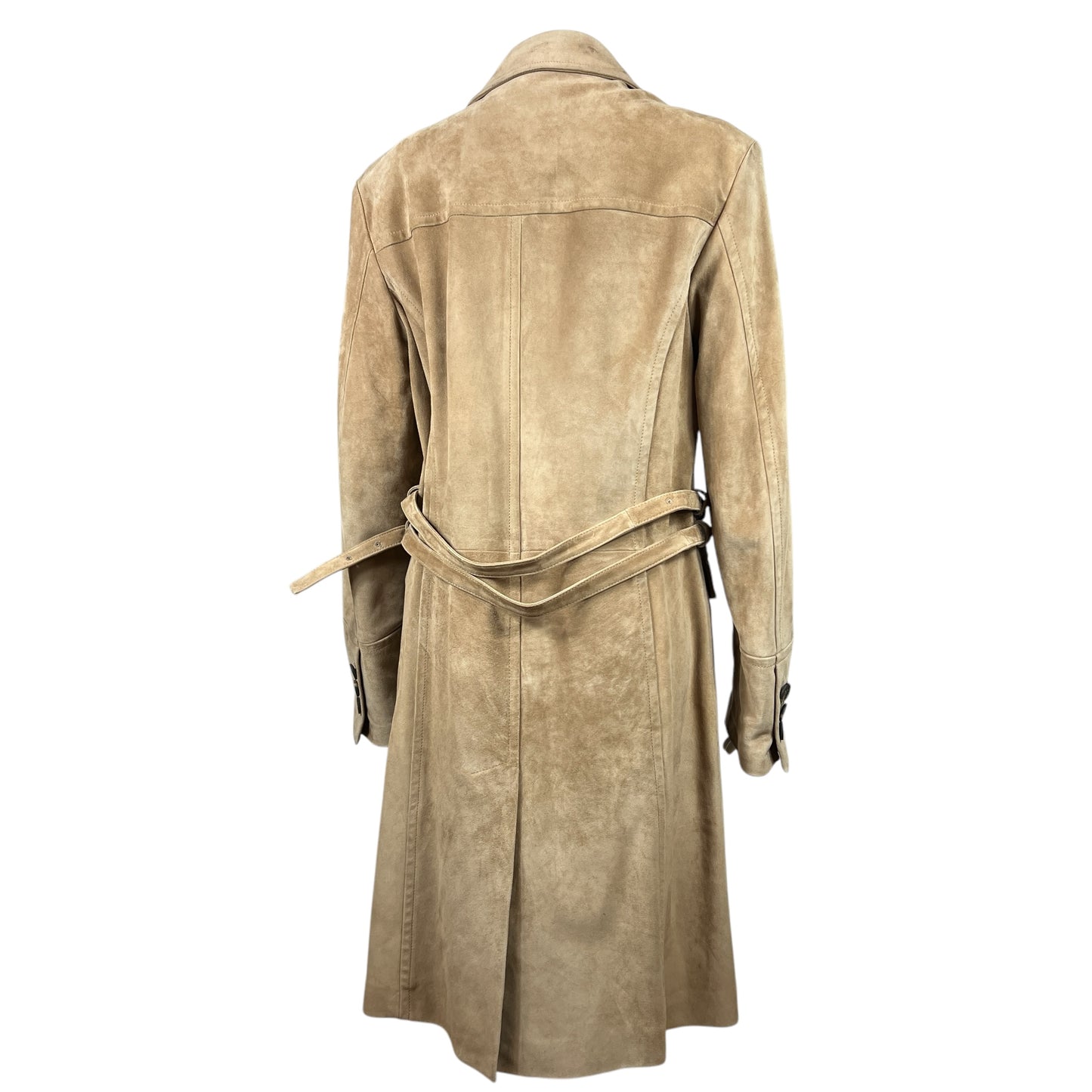 Salvatore Ferragamo Tan Suede Trench Coat