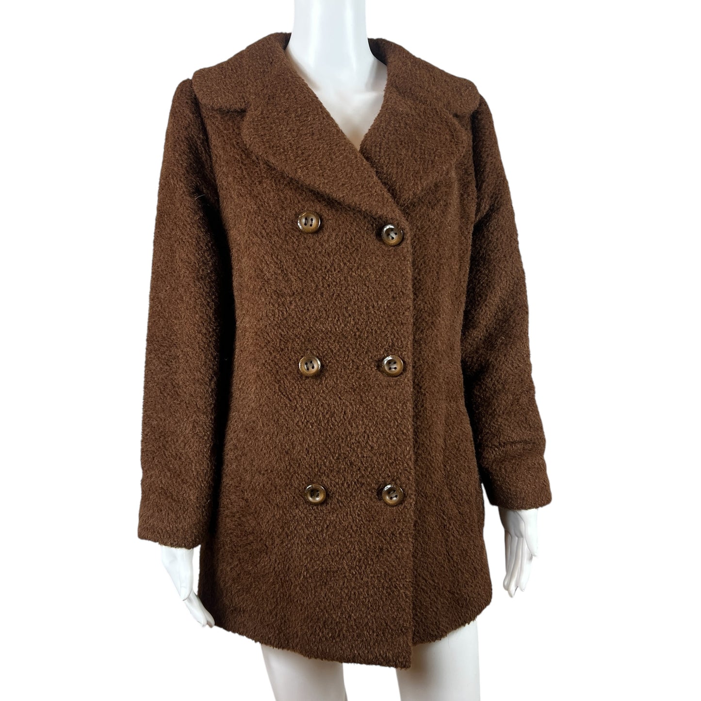 Dolce & Gabbana Brown Wool & Alpaca Pea Coat